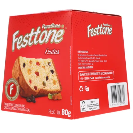 Panettone festtone mini frutas cx 80g 360-22