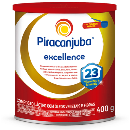 Leite po piracanjuba 400g lata composto excellence