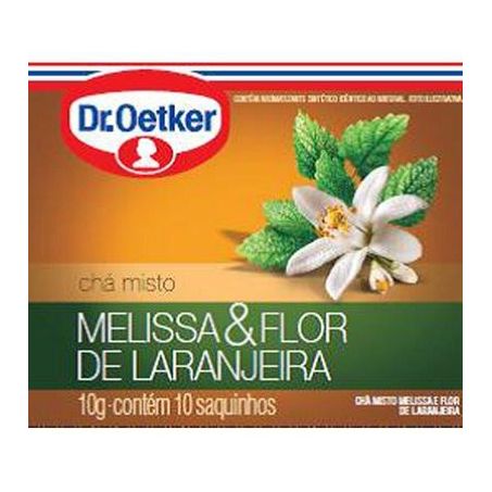 Chá Misto Dr. Oetker Melissa & Flor de Laranjeira Sachê 1gr - Caixa com 10un - 10gr