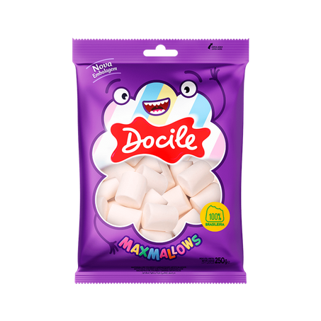 Bala maxmallows docile 220grtubo branco p/assar