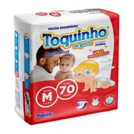 FRALDA DESCARTÁVEL TOQUINHO BASIC MD 70UN