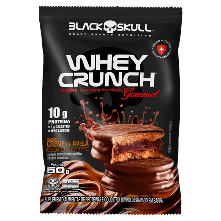 Alfajor de Avelã e Chocolate Black Skull Whey Crunck 50g
