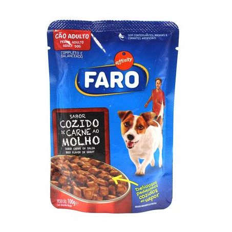 RACAO CAES FARO ADULTO CARNE SC 100G