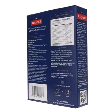 Massa Tortellini Paganini Presunto Curado Caixa 250gr 360-22