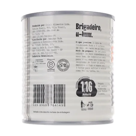 LEITE CONDENSADO DE AVEIA VEGANO NUDE 330G COM ACUCAR 360-25