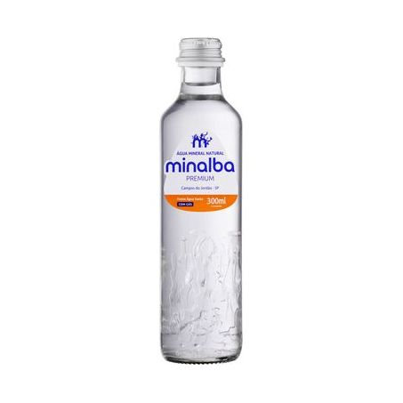 Água Mineral com Gás Minalba Premium Garrafa 300ML