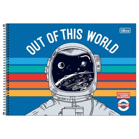 Caderno tilibra desenho milimetrado capa dura 80 folhas pepper masculino