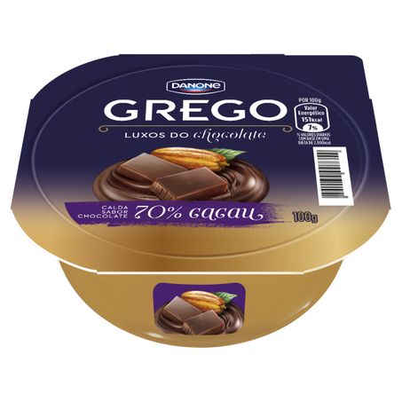 IOGURTE GREGO CALDA CHOCOLATE 70% CACAU DANONE LUXOS DO CHOCOLATE