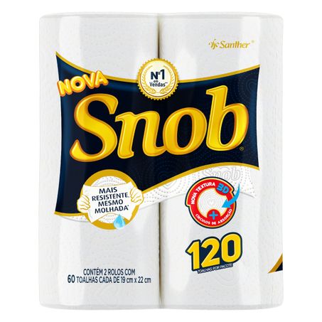 Toalha de papel folha dupla snob com 2 rolos