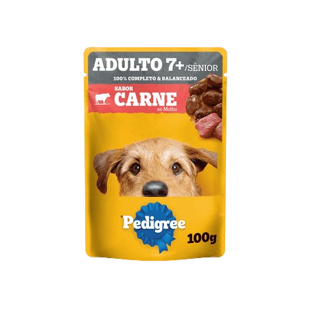 Ração pedigree sachê adulto 7+anos carneao molho 100g