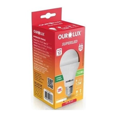 LAMPADA OUROLUX SUPERLED 12W BIVOLT 6500K