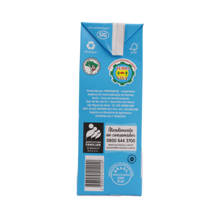 LEITE LONGA VIDA TERRA VIVA SEMIDESNATADO 1L 360-45