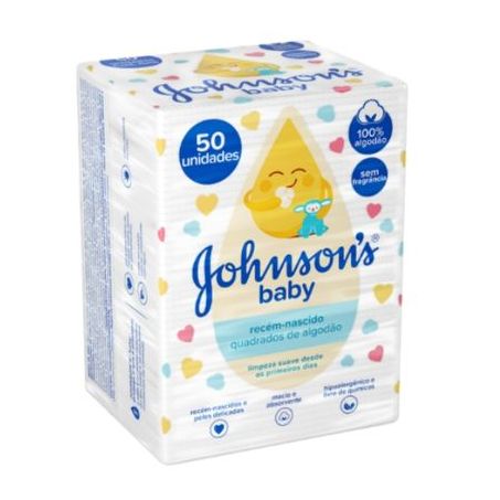 Algodão Quadrado sem Perfume Johnsons Baby Pacote 50 Unidades 360-1