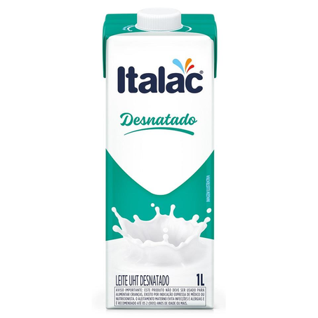 LEITE UHT ITALAC 1LT DESNATADO EDGE CX 12.0