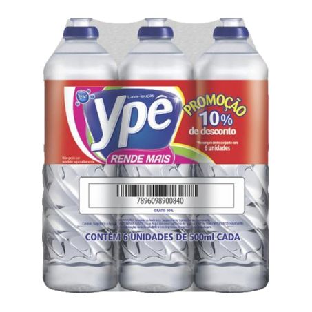 Ype-lava loucas 500ml neutro c/6 10*desc