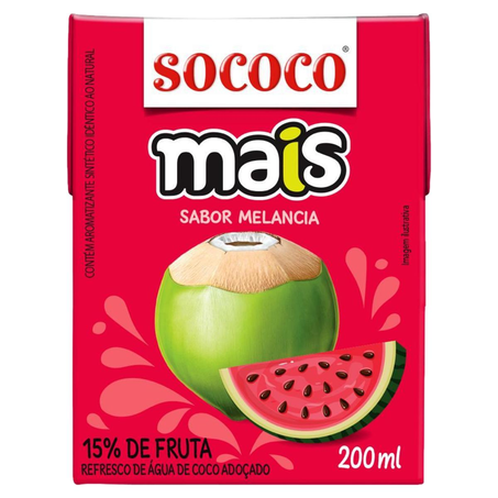 Água de Coco Sococo 200ml - Melancia - TP