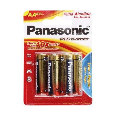 PILHA PANASONIC ALCALINA PEQUENA C/6