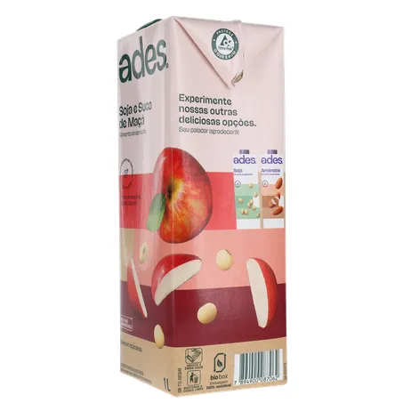 Bebida Base Soja Ades Frutas Maça 1l 360-6