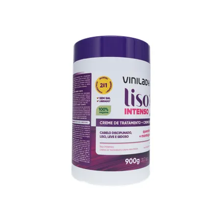 Creme de Tratamento + Creme de Pentear Vinilady Liso Intenso Pote 900gr 360-32