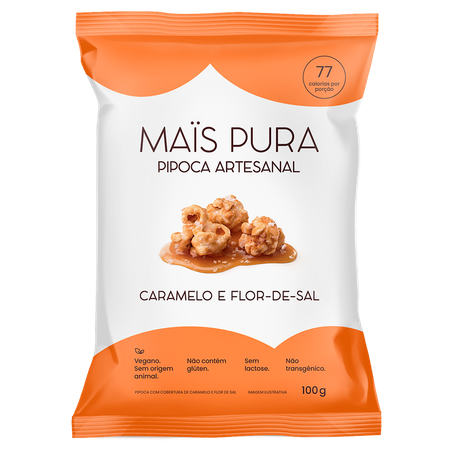 Pipoca Pronta Maïs Pura Caramelo e Flor de Sal 100g
