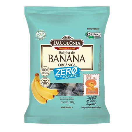 Barrinha de Banana Da Colônia Zero Açúcar Orgânico 100g
