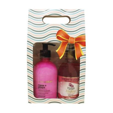 KIT SABONETE LIQ.ROSAS E PITAYA+LOCÃO ROSAS E PITAYA HEDERA