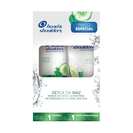 Kit shampoo e condicionador head e shoulders detox de raiz