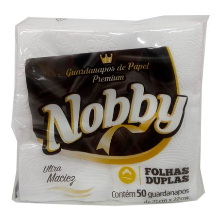 GUARDANAPO NOBBY PAPEL 21X22CM FOL DUPL 50UN