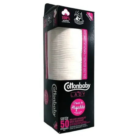 Discos de Algodão Cottonbaby Caixa 50un