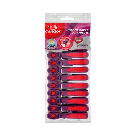 Prendedor de Roupa Plástico Condor 12 Unidades 12UN