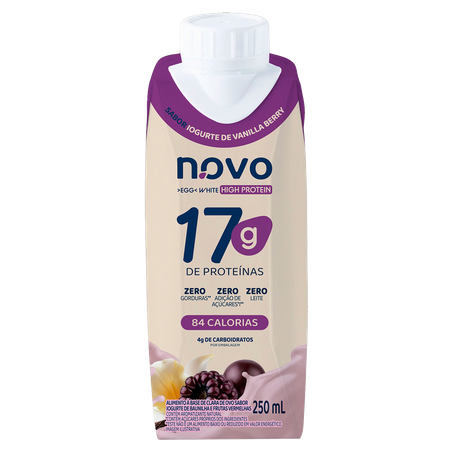 Bebida à Base da Clara de Ovo N.Ovo Sabor Iogurte de Vanilla Berry 250ml