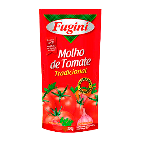 Molho de tomate fugini tradicional sachê 300g