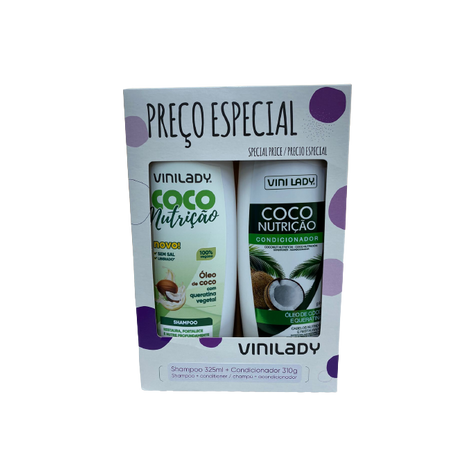 KIT VINI LADY SHAMPOO 325 + COND 310 COCO NUTRICAO