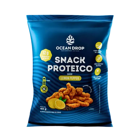SNACK PROTEICO SABOR LEMON PEPPER 40G - OCEAN DROP