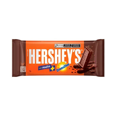 Chocolate em barra hershey's ovomaltine pacote 77g