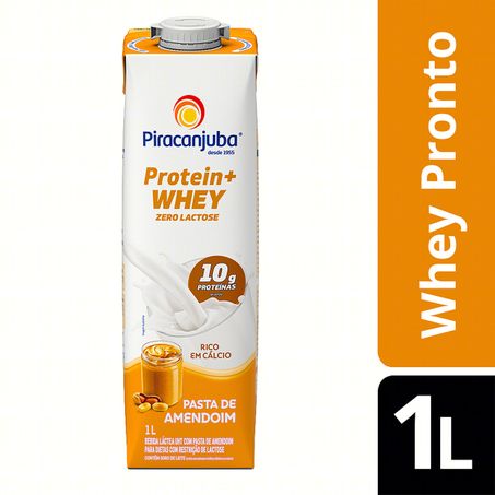 BEBIDA LÁCTEA PASTA DE AMENDOIM ZERO LACTOSE PIRACANJUBA PROTEIN + WHEY