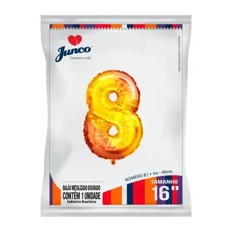 Balao Junco Metalizado 40cm N8 Dourado