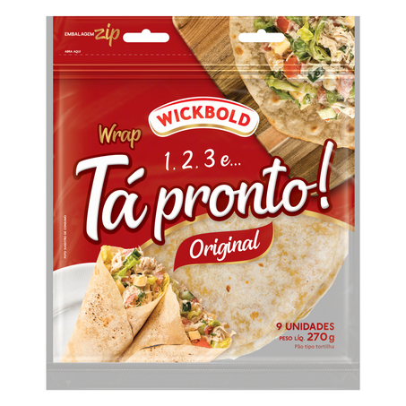 Massa Tortilha Wrap Ta Pronto 270g C/9 Tradicional