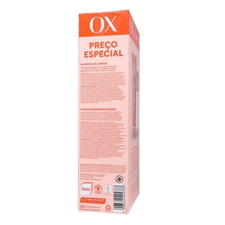 Kit Shampoo com 375Ml  Condicionador com 170Ml Ox Longos 360-10