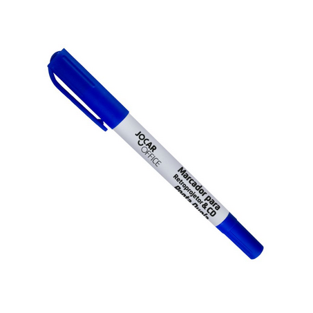 MARCADOR CD/RETROPRO JOCAR OFFICE PONTA DUPLA AZUL