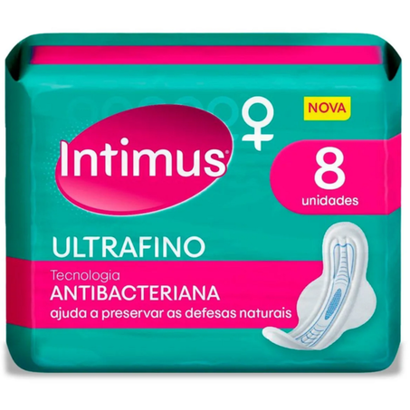 Absorvente intimus 8un ultra fino antibacteriana com abas