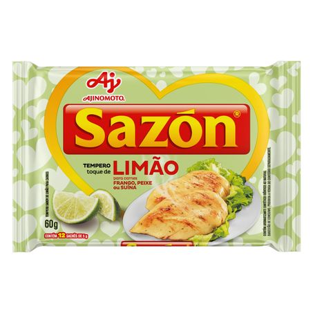 TEMPERO PARA CARNES TOQUE DE LIMÃO SAZÓN PACOTE COM 12 UNIDADES