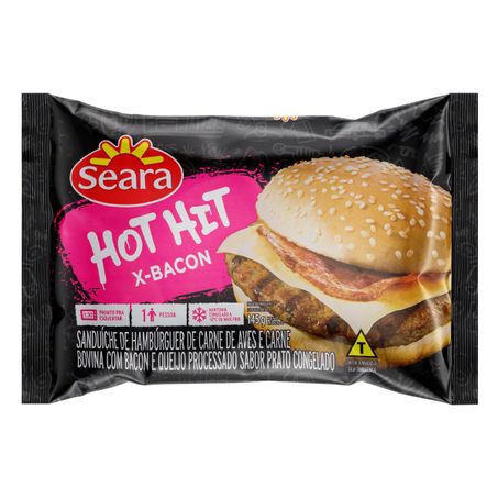 SANDUÍCHE CONGELADO X-BACON SEARA HOT HIT