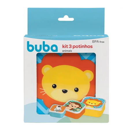 KIT BUBA POTE INFANTIL ANIMAIS 3 PEÇA
