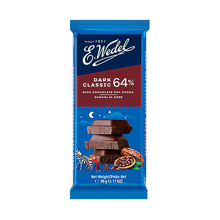 Chocolate polonês e.wedel amargo 64% cacau dark classic 90g