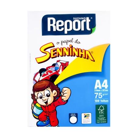 Papel sulfite branco senninha a4 100 folhas report