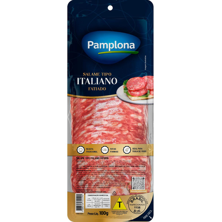 Salame Pamplona 100g - Italiano - Fatiado