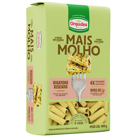 MASSA MAIS MOLHO ORQUIDEA RIGATONE RISCADO 400G C/