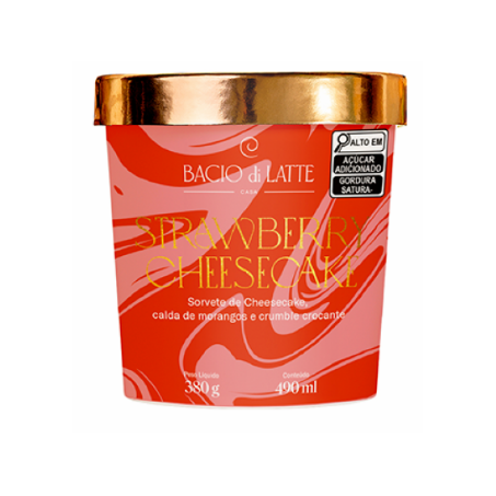 GELATO BACIO DI LATTE 490ML STRAWBERRY CHEESECAKE