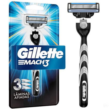 APARELHO BARBEAR GILLETTE MACH 3 TRAD UN*